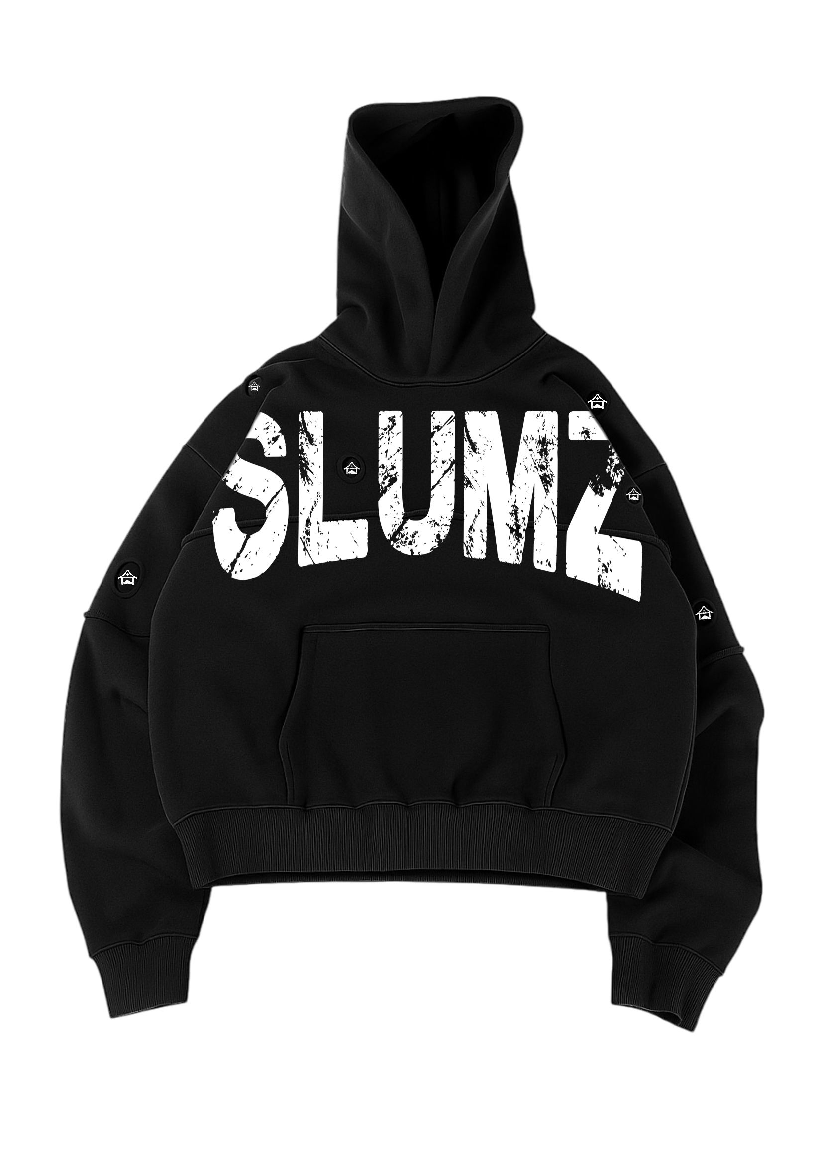 BLACK PATCHWORK HOODIE