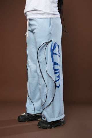 RHINESTONE SWEATPANTS(BABY BLUE)