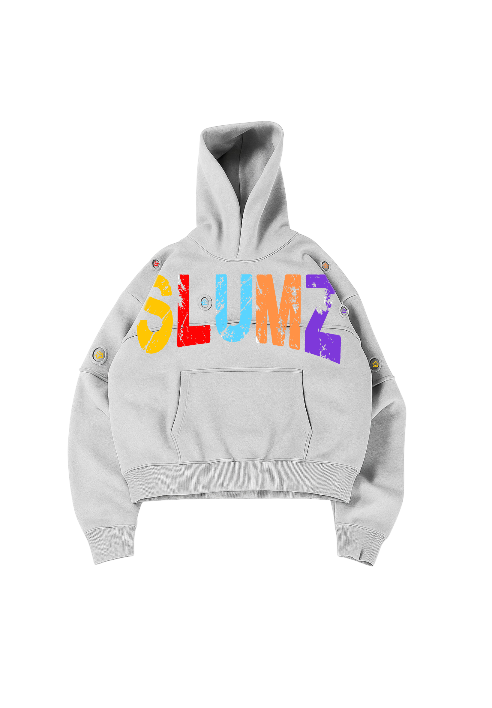 GREY PATCHWORK HOODIE