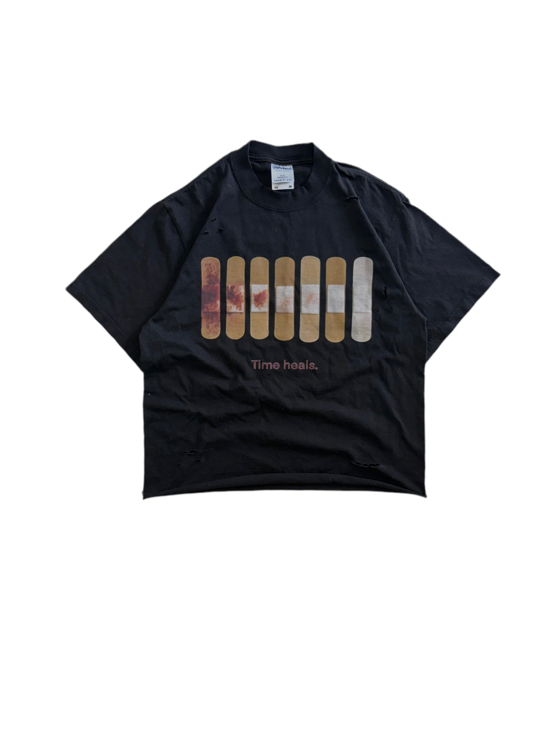 Black Time Heals Tee (Distressed)