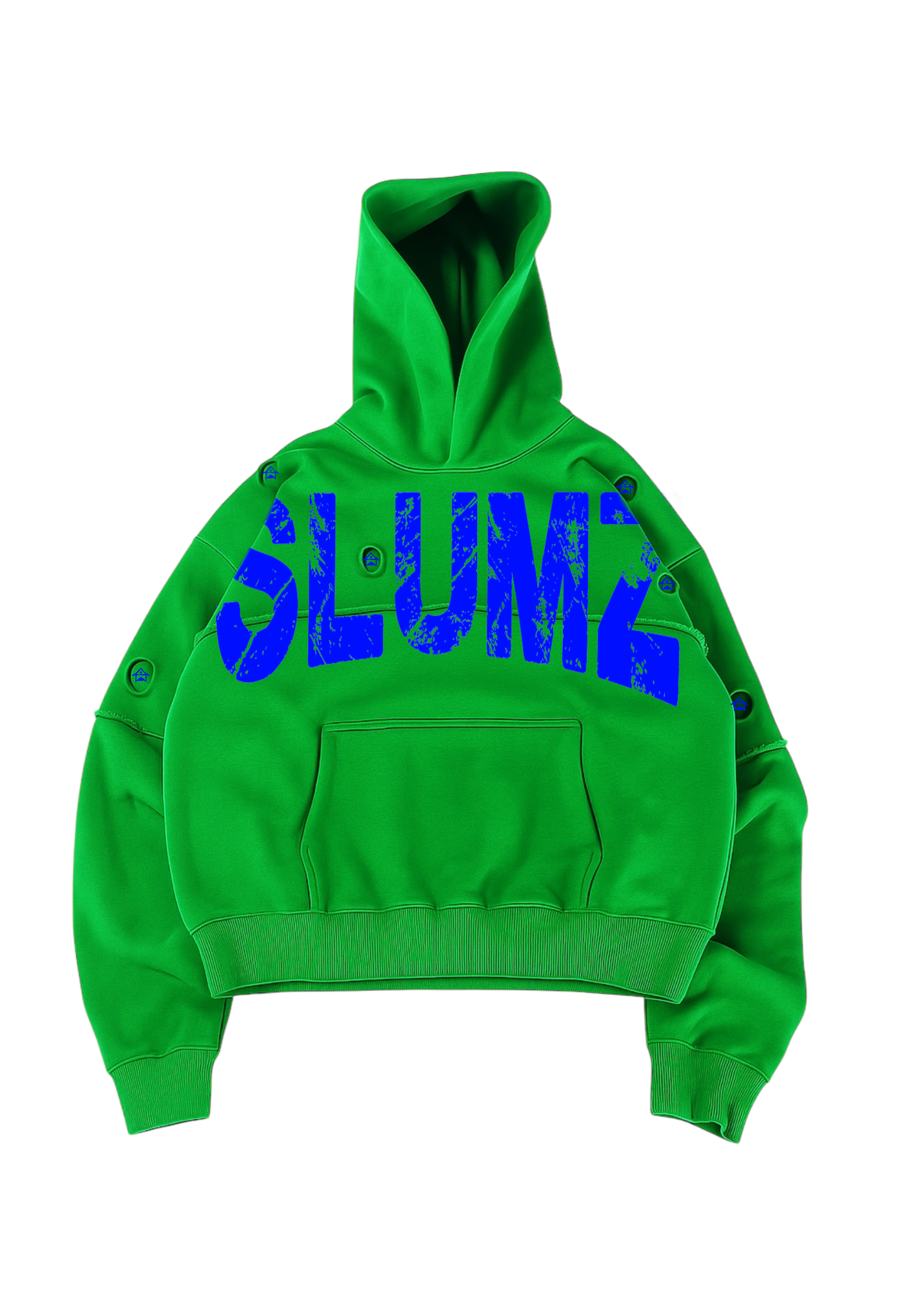 GREEN PATCHWORK HOODIE